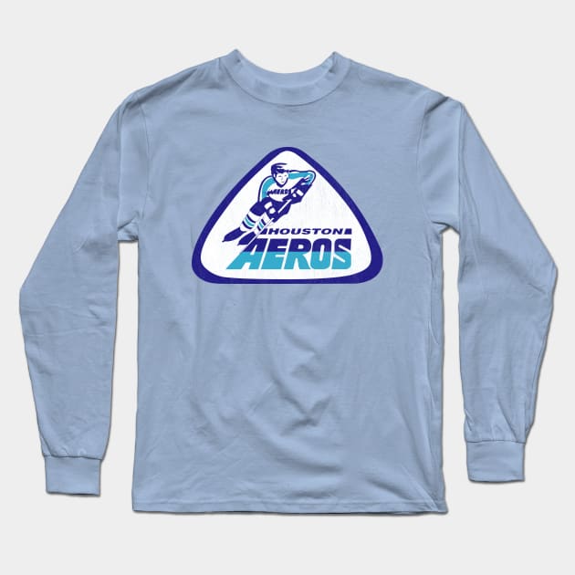 Vintage Houston Aeros Hockey 1972 Long Sleeve T-Shirt by LocalZonly